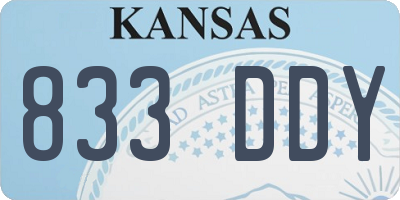 KS license plate 833DDY
