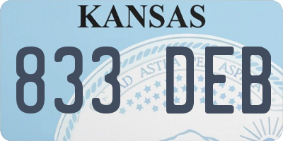 KS license plate 833DEB