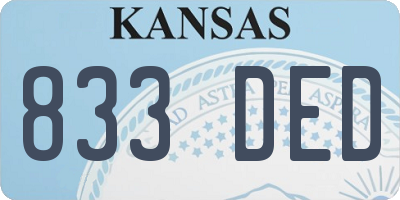 KS license plate 833DED