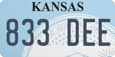 KS license plate 833DEE
