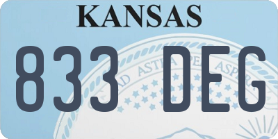 KS license plate 833DEG