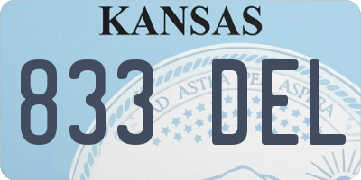 KS license plate 833DEL