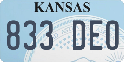 KS license plate 833DEO