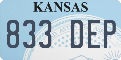KS license plate 833DEP