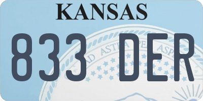 KS license plate 833DER