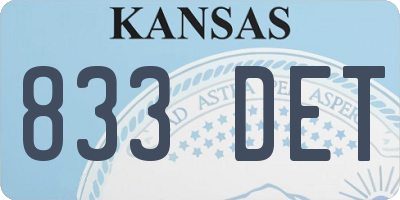 KS license plate 833DET
