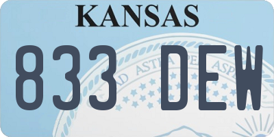 KS license plate 833DEW
