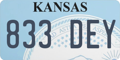 KS license plate 833DEY