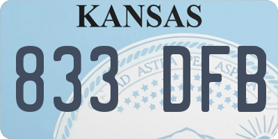 KS license plate 833DFB