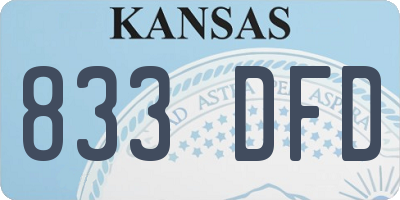 KS license plate 833DFD