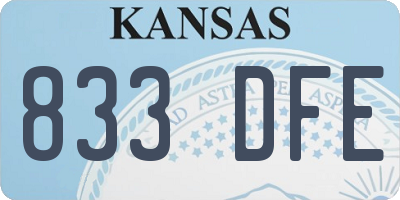 KS license plate 833DFE