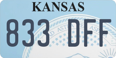 KS license plate 833DFF