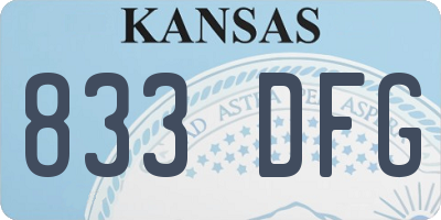 KS license plate 833DFG