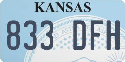 KS license plate 833DFH