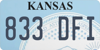 KS license plate 833DFI