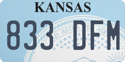 KS license plate 833DFM