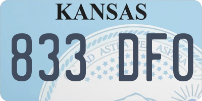KS license plate 833DFO