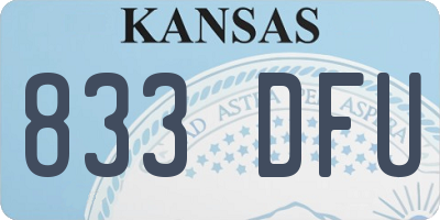 KS license plate 833DFU