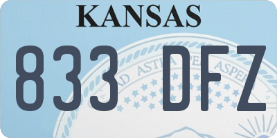 KS license plate 833DFZ