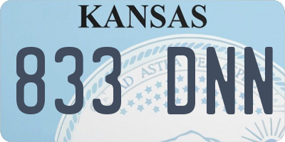 KS license plate 833DNN