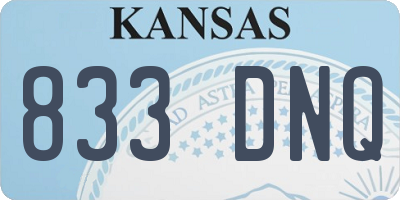 KS license plate 833DNQ