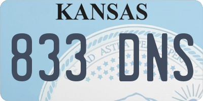 KS license plate 833DNS
