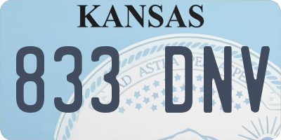 KS license plate 833DNV