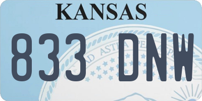 KS license plate 833DNW