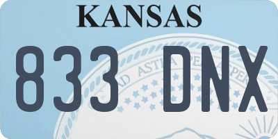 KS license plate 833DNX