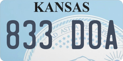 KS license plate 833DOA