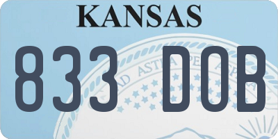 KS license plate 833DOB