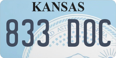 KS license plate 833DOC