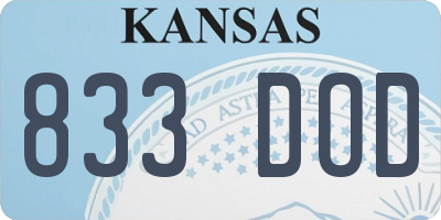 KS license plate 833DOD