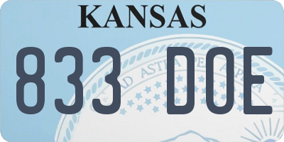 KS license plate 833DOE