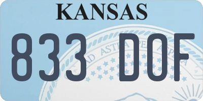 KS license plate 833DOF