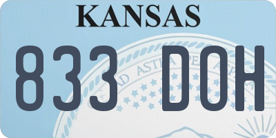 KS license plate 833DOH
