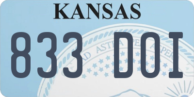 KS license plate 833DOI