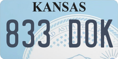 KS license plate 833DOK