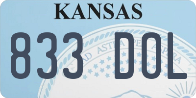 KS license plate 833DOL