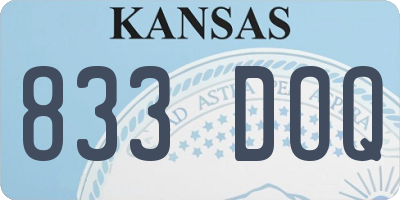 KS license plate 833DOQ