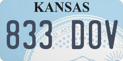 KS license plate 833DOV