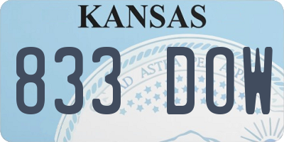 KS license plate 833DOW