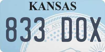 KS license plate 833DOX