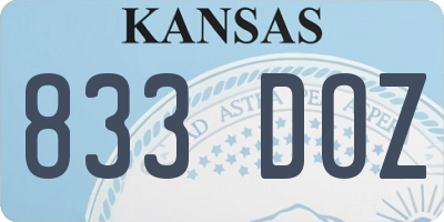 KS license plate 833DOZ