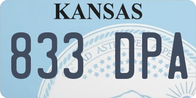 KS license plate 833DPA
