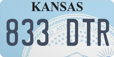 KS license plate 833DTR