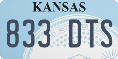 KS license plate 833DTS
