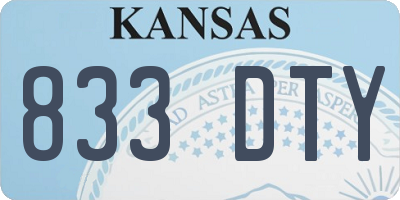 KS license plate 833DTY