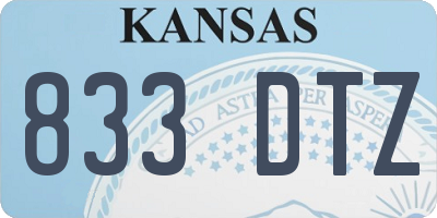 KS license plate 833DTZ