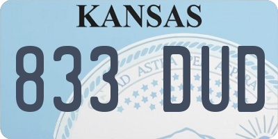 KS license plate 833DUD